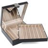 image12 Section Necklace Organizer  Large Mirror  2 Trays  PU Leather  Black  Jewelry Box  Modern Buckle Closure  Fits Necklace ampamp Bracelet  Jewelry Holder for Women Teens ampamp Girls