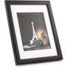 image8 x 10 Picture Frame with Stand ampamp Mat for 5x7 Photo  Wall Mount or Table top  Horizontal ampamp Vertical  PreInstalled Hooks  Modern Display Frames Carbon Fiber Leather Design  BlackBlack