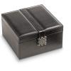 imageBracelet Jewelry Box with 2 Removable Rolls  Holder stores Bracelets Bangles ampamp Watches  Organizer w Metal Closure  Large Mirror  PU Leather  Display on Stand or Dresser  Black