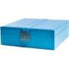 imageCo Jewelry Box  28 Section Organizer with Modern Buckle Closure Large Mirror ampamp 2 Trays for Women Teens and Girls  Holder for Earring Ring Necklace Bracelet ampamp Watch  PU Leather  Blue