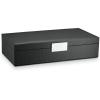 imageCo Watch and Sunglasses Box with Valet Tray for Men 14 Slot Luxury Display Case Organizer Black Carbon Fiber Design for Jewelry Watches Mens Storage Holder w Large Mirror Metal Buckle