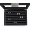 imageCufflink Box for Men  Holds 70 Cufflinks  Luxury Display Jewelry Case Design  Metal Buckle Holder Large Glass TopBlack