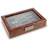 imageCufflink Box for Men  Holds 70 Cufflinks  Luxury Display Jewelry Case Design  Metal Buckle Holder Large Glass TopBrown