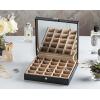 imageEarring Organizer  Classic 25 Section Jewelry BoxCaseHolder for Earrings Rings Necklaces Jewelry Cufflinks or Collections 25 Small Compartments with Elegant Large Mirror  BlackBlack