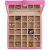 imageEarring Organizer  Classic 25 Section Jewelry BoxCaseHolder for Earrings Rings Necklaces Jewelry Cufflinks or Collections 25 Small Compartments with Elegant Large Mirror  BlackPink