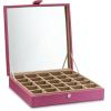 imageEarring Organizer  Classic 25 Section Jewelry BoxCaseHolder for Earrings Rings Necklaces Jewelry Cufflinks or Collections 25 Small Compartments with Elegant Large Mirror  BlackPink