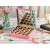 imageEarring Organizer  Classic 25 Section Jewelry BoxCaseHolder for Earrings Rings Necklaces Jewelry Cufflinks or Collections 25 Small Compartments with Elegant Large Mirror  BlackPink