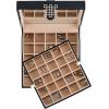 imageEarring Organizer  Classic 50 Section Jewelry BoxCaseHolder for Earrings Rings Necklaces Jewelry Cufflinks or Collections 2 Layer Small Compartments with Large Mirror  BlackBlack