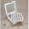 imageEarring Organizer  Classic 50 Section Jewelry BoxCaseHolder for Earrings Rings Necklaces Jewelry Cufflinks or Collections 2 Layer Small Compartments with Large Mirror  BlackWhite Glass Top