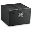 imageEarring Organizer Holder  50 Small ampamp 4 Large Slots Classic Jewelry box with Drawer ampamp Modern Closure Mirror 3 Trays for Earrings Ring or Chain Storage  PU Leather Case  Black