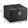 imageEarring Organizer Holder  50 Small ampamp 4 Large Slots Classic Jewelry box with Drawer ampamp Modern Closure Mirror 3 Trays for Earrings Ring or Chain Storage  PU Leather Case  Black