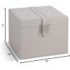 imageEarring Organizer Holder  75 Small ampamp 4 Large Slots Classic Jewelry Box with Drawer ampamp Modern Closure Mirror 4 Trays Earrings Ring or Chain Storage  PU Leather Case  BlackGrey