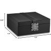 imageJewelry Box Organizer  Small 17 Slot Classic Holder with Modern Closure Large Mirror 2 Trays for Women Girls ampamp Teens  Storage Case for Earring Ring Necklace Bracelet  PU Leather Black