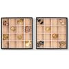 imageJewelry Organizer Tray  Set of 2  Stackable Empty 2 Inch Deep Jewelry Storage Trays wo dividers  Display on Dresser or Drawer  Compatible with Other Glenor Trays  BlackSquare  16 Slot x 2