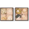 imageJewelry Organizer Tray  Set of 2  Stackable Empty 2 Inch Deep Jewelry Storage Trays wo dividers  Display on Dresser or Drawer  Compatible with Other Glenor Trays  BlackSquare  4 Square Slot x 2
