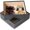 imageJewelry Organizer Tray  Set of 2  Stackable Empty 2 Inch Deep Jewelry Storage Trays wo dividers  Display on Dresser or Drawer  Compatible with Other Glenor Trays  BlackSquare  Empty  2 Deep x 2