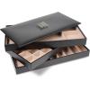 imageJewelry Organizer Tray  Set of 2  Stackable Empty 2 Inch Deep Jewelry Storage Trays wo dividers  Display on Dresser or Drawer  Compatible with Other Glenor Trays  BlackRectangle  3 Trays  Lid Set  46 Slots