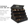 imageJewelry Organizer Tray  Set of 2  Stackable Empty 2 Inch Deep Jewelry Storage Trays wo dividers  Display on Dresser or Drawer  Compatible with Other Glenor Trays  BlackSquare  9 Slot x 2