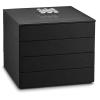 imageJewelry Organizer Tray  Set of 2  Stackable Empty Jewelry Storage Trays wo Dividers  Display on Dresser or Drawer  Compatible with Other Glenor Trays  BlackSquare  4 Trays  Lid Set  27 Slots