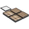 imageJewelry Organizer Tray  Set of 2  Stackable Empty Jewelry Storage Trays wo Dividers  Display on Dresser or Drawer  Compatible with Other Glenor Trays  BlackSquare  4 Trays  Lid Set  27 Slots