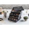 imageJewelry Organizer Tray  Set of 2  Stackable Empty Jewelry Storage Trays wo Dividers  Display on Dresser or Drawer  Compatible with Other Glenor Trays  BlackSquare  4 Trays  Lid Set  27 Slots