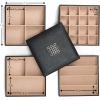 imageJewelry Organizer Tray  Set of 2  Stackable Empty Jewelry Storage Trays wo Dividers  Display on Dresser or Drawer  Compatible with Other Glenor Trays  BlackSquare  4 Trays  Lid Set  27 Slots