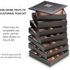 imageJewelry Organizer Tray  Set of 2  Stackable Empty Jewelry Storage Trays wo Dividers  Display on Dresser or Drawer  Compatible with Other Glenor Trays  BlackSquare  4 Trays  Lid Set  27 Slots