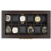imageLarge 12 Slot Wooden Watch Box For Men  Modern Luxury Case with Gold Buckle ampamp Legs  Glass Display Storage  Mens Organizer  Black Leather Pillow Holder  Brown Walnut Wood12 Slot