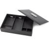 imageMens Valet TrayDresser Organizer ampamp Lid  6 Slot Luxury Jewelry Accessories Box Carbon Fiber Design ampamp Metal Buckle for Watches Sunglasses Wallet Cell Phone ampamp Keys Pu Leather Black