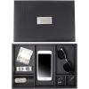 imageMens Valet TrayDresser Organizer ampamp Lid  6 Slot Luxury Jewelry Accessories Box Carbon Fiber Design ampamp Metal Buckle for Watches Sunglasses Wallet Cell Phone ampamp Keys Pu Leather Black