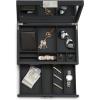 imageMens ValetDresser Organizer  Luxury 12 Slot Jewelry Accessories Box Carbon Fiber Design Drawer Tray Metal Buckle ampamp Large Mirror for Mens Watches Sunglasses Wallet  Pu Leather Black