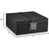 imageRing Box Organizer  54 Slot Classic Jewelry Display Case Holder  Storage Tray with Modern Buckle Closure Large Mirror  for Rings and Cufflinks  Small for Travel  PU leather  Black108 Slots