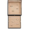 imageRing Box Organizer  54 Slot Classic Jewelry Display Case Holder  Storage Tray with Modern Buckle Closure Large Mirror  for Rings and Cufflinks  Small for Travel  PU leather  Black108 Slots