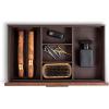 imageValet Jewelry Box for Men  Holds 6 Watches 12 cufflinks 2 Sunglasses Drawer ampamp Tray Storage  Watch Case  Carbon Fiber design Organizer w Metal Accents ampamp Large Glass Lid  BlackBrown