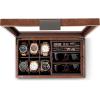 imageValet Jewelry Box for Men  Holds 6 Watches 12 cufflinks 2 Sunglasses ampamp Tray Storage  Mens Watch Case  CarbonFiber Organizer w Metal Accents PU Leather ampamp Large Glass Lid  BlackBrown