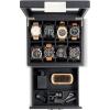 imageValet Jewelry Watch Box for Men  Carbon Fiber Texture Organizer with Glass Top Drawer ampamp Tray  Holder for Watches Cufflinks Sunglasses Tie Clips ampamp Accessories  Small Case  BlackBlack