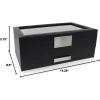 imageValet Jewelry Watch Box for Men  Carbon Fiber Texture Organizer with Glass Top Drawer ampamp Tray  Holder for Watches Cufflinks Sunglasses Tie Clips ampamp Accessories  Small Case  BlackBlack
