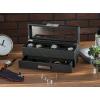 imageValet Jewelry Watch Box for Men  Carbon Fiber Texture Organizer with Glass Top Drawer ampamp Tray  Holder for Watches Cufflinks Sunglasses Tie Clips ampamp Accessories  Small Case  BlackBlack