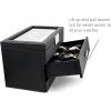 imageValet Jewelry Watch Box for Men  Carbon Fiber Texture Organizer with Glass Top Drawer ampamp Tray  Holder for Watches Cufflinks Sunglasses Tie Clips ampamp Accessories  Small Case  BlackBlack