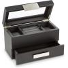 imageValet Jewelry Watch Box for Men  Carbon Fiber Texture Organizer with Glass Top Drawer ampamp Tray  Holder for Watches Cufflinks Sunglasses Tie Clips ampamp Accessories  Small Case  BlackBlack