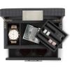 imageValet Jewelry Watch Box for Men  Carbon Fiber Texture Organizer with Glass Top Drawer ampamp Tray  Holder for Watches Cufflinks Sunglasses Tie Clips ampamp Accessories  Small Case  BlackBlack