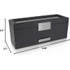 imageValet Jewelry Watch Box for Men  Carbon Fiber Texture Organizer with Glass Top Drawer ampamp Tray  Holder for Watches Cufflinks Sunglasses Tie Clips ampamp Accessories  Small Case  BlackBlack