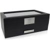 imageValet Jewelry Watch Box for Men  Carbon Fiber Texture Organizer with Glass Top Drawer ampamp Tray  Holder for Watches Cufflinks Sunglasses Tie Clips ampamp Accessories  Small Case  BlackBlack