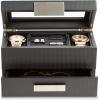 imageValet Jewelry Watch Box for Men  Carbon Fiber Texture Organizer with Glass Top Drawer ampamp Tray  Holder for Watches Cufflinks Sunglasses Tie Clips ampamp Accessories  Small Case  BlackBlack