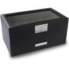 imageWatch Box Organizer for Men  12 Slot Luxurious ampamp Masculine Carbon Fiber Textured Case  Large Watch Holder  Glass Top Watch Display Case  Metal Accents  Watch Cases for Men  BlackBlack