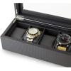 imageWatch Box Organizer for Men  12 Slot Luxurious ampamp Masculine Carbon Fiber Textured Case  Large Watch Holder  Glass Top Watch Display Case  Metal Accents  Watch Cases for Men  BlackBlack