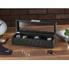 imageWatch Box Organizer for Men  12 Slot Luxurious ampamp Masculine Carbon Fiber Textured Case  Large Watch Holder  Glass Top Watch Display Case  Metal Accents  Watch Cases for Men  BlackBlack