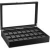 imageWatch Box Organizer for Men  12 Slot Luxurious ampamp Masculine Carbon Fiber Textured Case  Large Watch Holder  Glass Top Watch Display Case  Metal Accents  Watch Cases for Men  BlackBlack