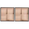 imageJewelry Organizer Tray  Set of 2  Stackable Empty Jewelry Storage Trays wo Dividers  Display on Dresser or Drawer  Compatible with Other Glenor Trays  BlackSquare  4 Square Slot x 2