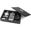 imageMens Valet TrayDresser Organizer ampamp Lid  6 Slot Luxury Jewelry Accessories Box Carbon Fiber Design ampamp Metal Buckle for Watches Sunglasses Wallet Cell Phone ampamp Keys Pu Leather Black